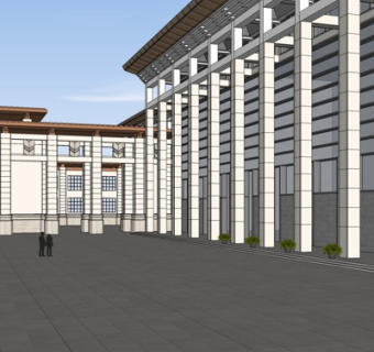 现代办公楼su模型