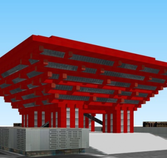 新中式世博会建筑su模型