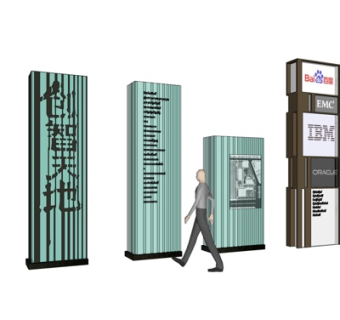 新中式指示牌su模型