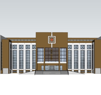 现代行政大楼su模型