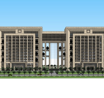 现代办公楼su模型