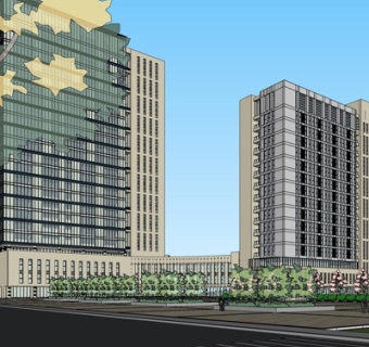 现代办公楼su模型