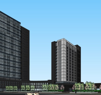 现代高层办公楼su模型