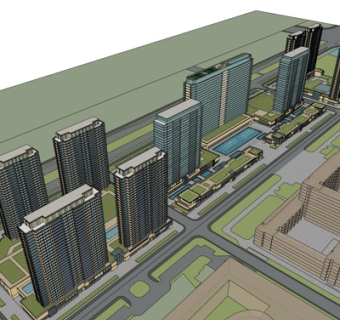 现代商业建筑规划su模型