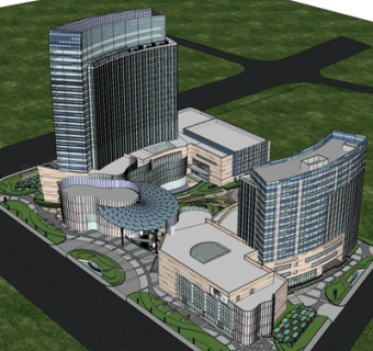 现代高层办公楼su模型