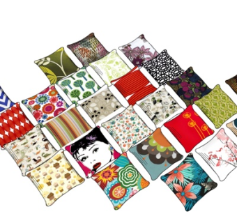 现代布艺抱枕su模型