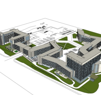 现代办公楼su模型