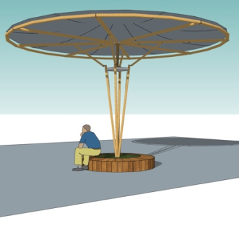 现代遮雨棚su模型