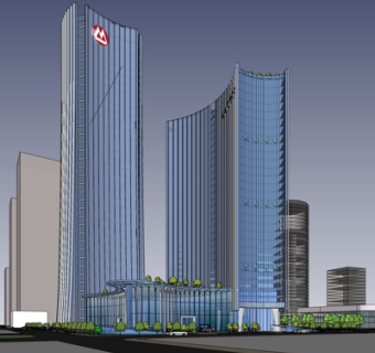 现代高层办公楼su模型