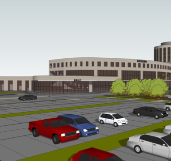 现代汽车客运站su模型