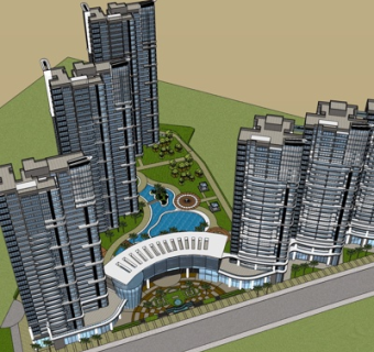 现代商业建筑规划su模型