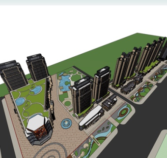 现代商业建筑规划su模型