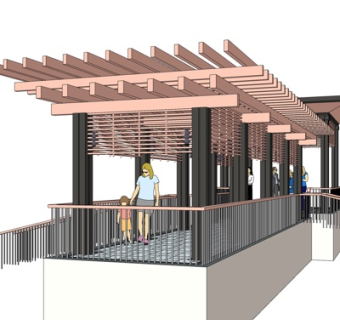 新中式长廊su模型