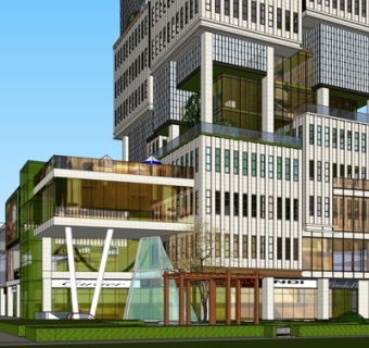 现代高层办公楼su模型