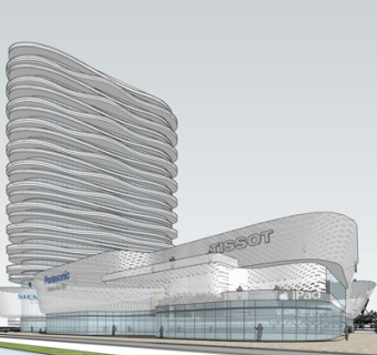 现代沿街商业建筑su模型