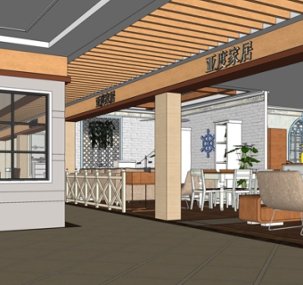 现代家具专卖店su模型