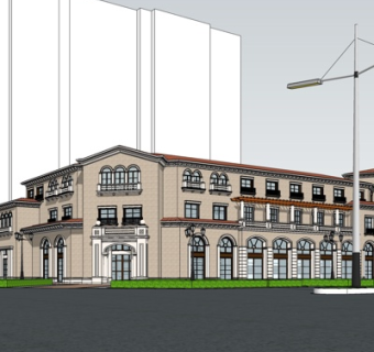 欧式沿街商业建筑su模型
