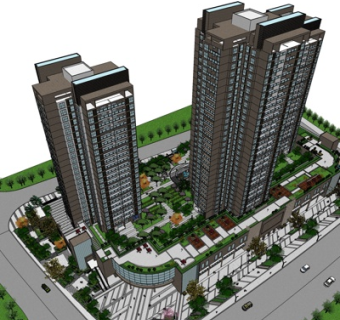 现代高层办公楼su模型