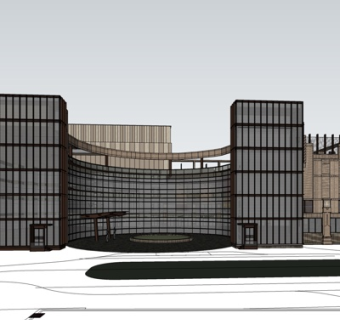 现代高层办公楼su模型