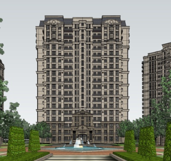 欧式公寓楼su模型