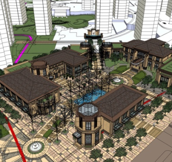 欧式酒店su模型