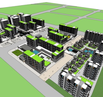 现代商业建筑规划su模型