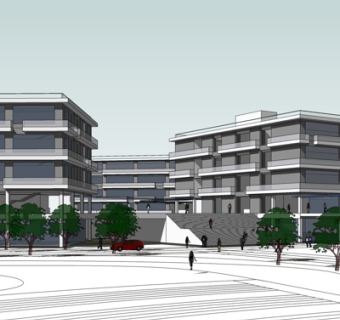 现代办公楼su模型