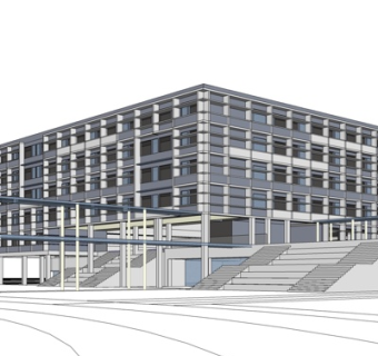 现代办公楼su模型