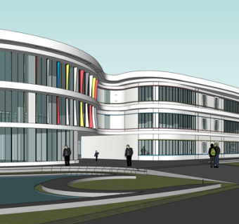 现代办公楼su模型