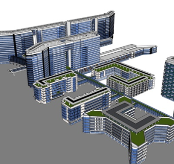 现代高层办公楼su模型