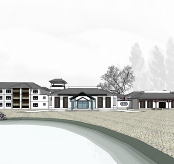 中式古建民房su模型