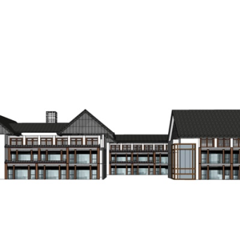中式多层民房su模型
