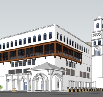 欧式会所外观su模型