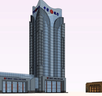 现代高层办公楼su模型