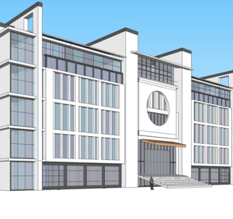 现代办公楼外观su模型