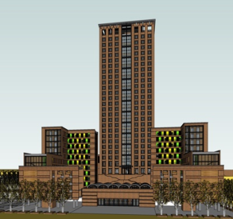 现代高层办公楼su模型