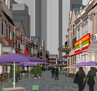 欧式商业街su模型