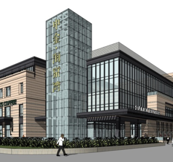 现代办公楼外观su模型