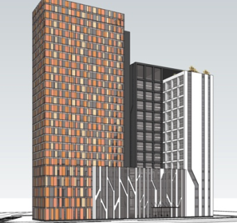 现代高层办公楼su模型