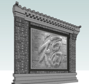 欧式庭院围墙su模型