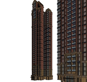 欧式高层住宅su模型