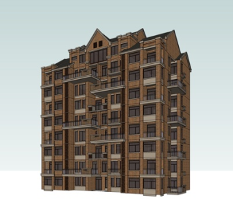 欧式高层住宅su模型