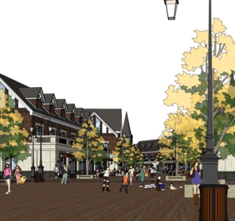 欧式沿街商业建筑su模型