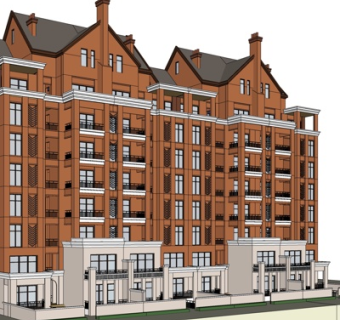 欧式连排洋房su模型