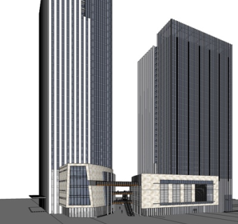 现代高层办公楼su模型