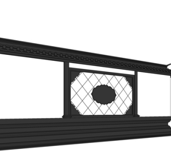 中式景观墙su模型