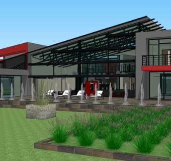 现代办公楼外观su模型