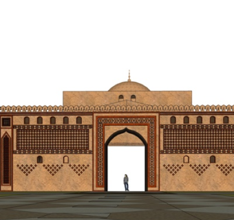 中式牌坊su模型