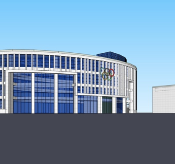 现代办公楼外观su模型