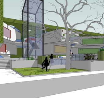 现代办公楼外观su模型